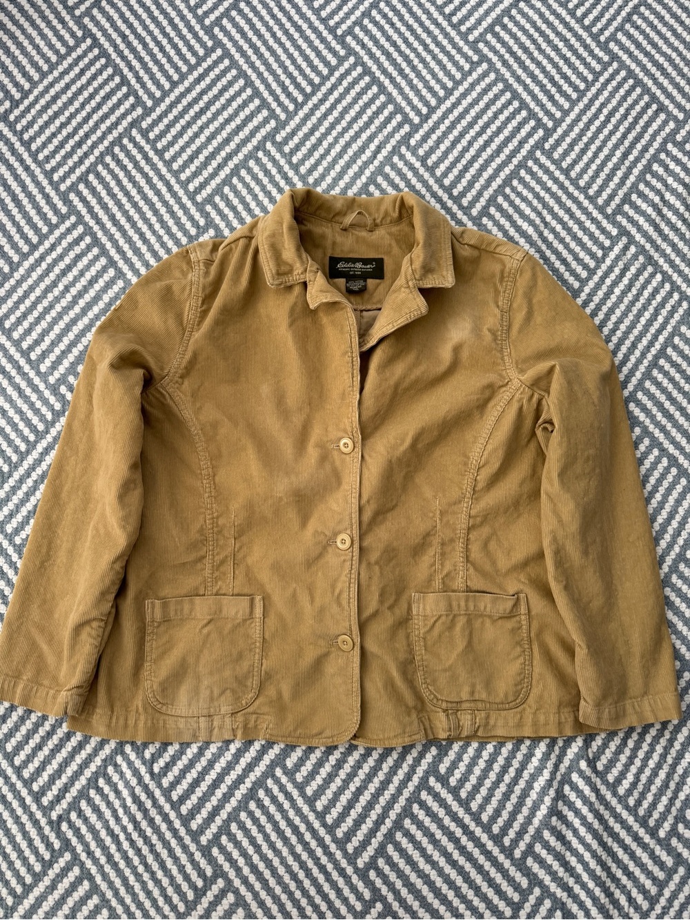 Eddie Bauer Women's Mustard Brown Button-Front Casual Jacket